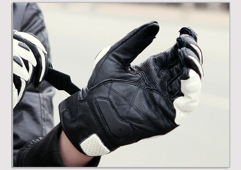 Genuine Leather Road Racing Moto Gloves